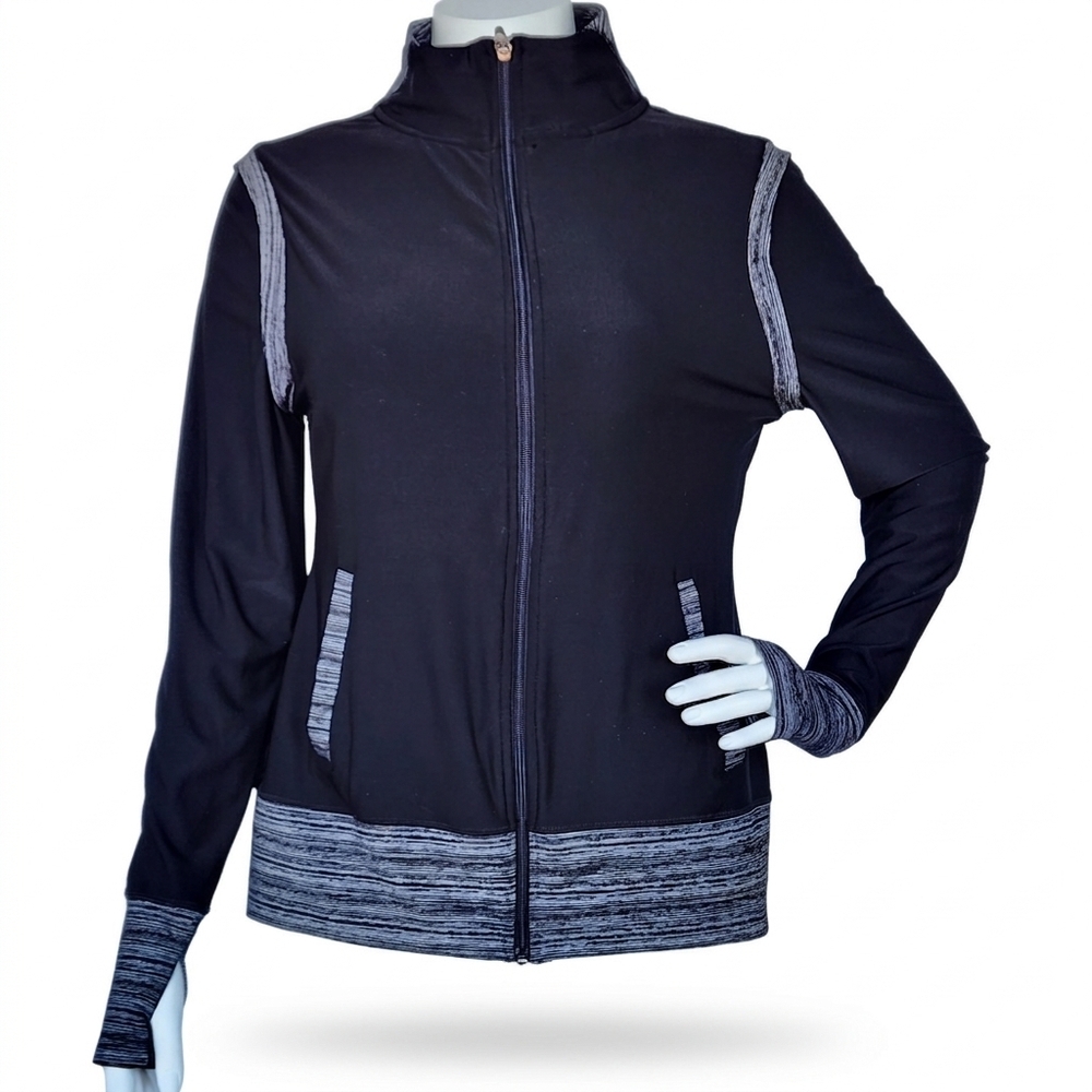 Vogo Athletica Athletic Large Jacket Full Zip Up Black Pockets Warm Up Large